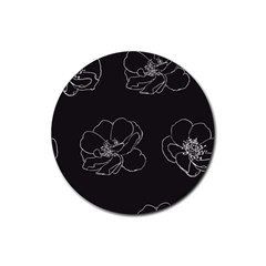 Rose Wild Seamless Pattern Flower Rubber Coaster (Round) 