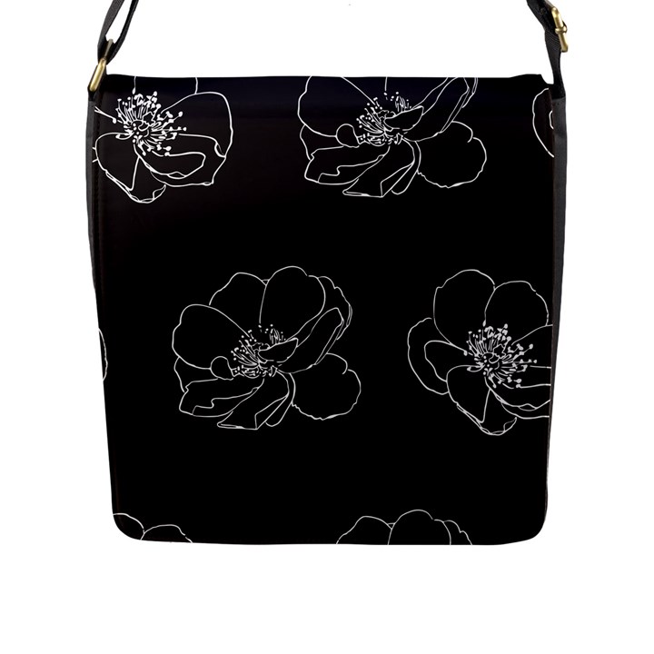 Rose Wild Seamless Pattern Flower Flap Messenger Bag (L) 