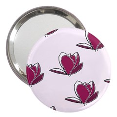 Magnolia Seamless Pattern Flower 3  Handbag Mirrors by Nexatart