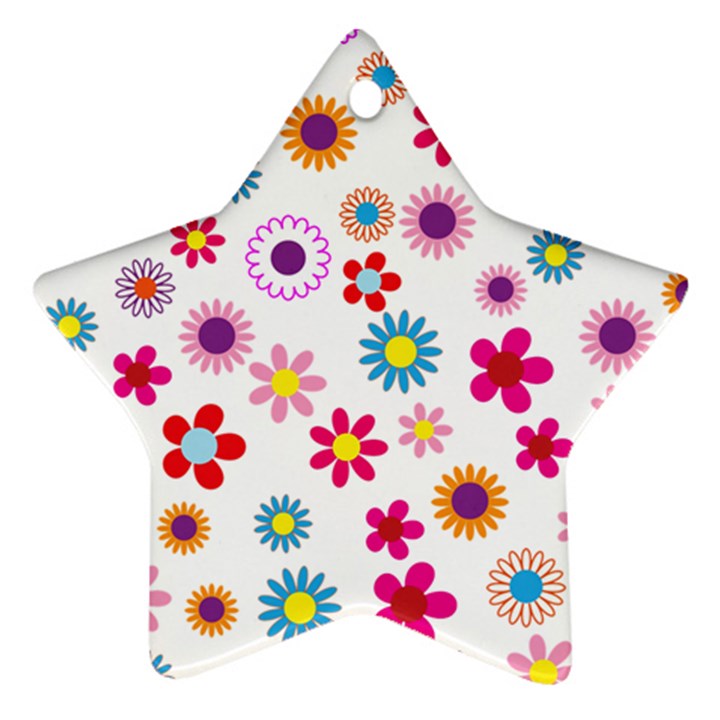 Floral Flowers Background Pattern Ornament (Star)