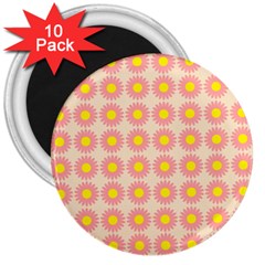 Pattern Flower Background Wallpaper 3  Magnets (10 pack) 