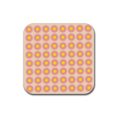 Pattern Flower Background Wallpaper Rubber Coaster (Square) 