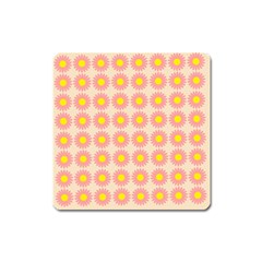 Pattern Flower Background Wallpaper Square Magnet