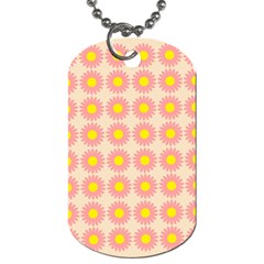 Pattern Flower Background Wallpaper Dog Tag (Two Sides)