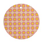 Pattern Flower Background Wallpaper Round Ornament (Two Sides) Front