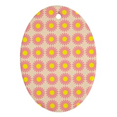 Pattern Flower Background Wallpaper Oval Ornament (Two Sides)