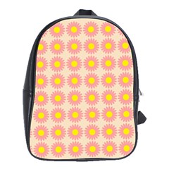 Pattern Flower Background Wallpaper School Bags(Large) 