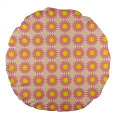 Pattern Flower Background Wallpaper Large 18  Premium Round Cushions