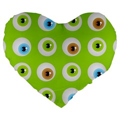 Eyes Background Structure Endless Large 19  Premium Heart Shape Cushions by Nexatart