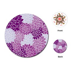 Floral Wallpaper Flowers Dahlia Playing Cards (round)  by Nexatart