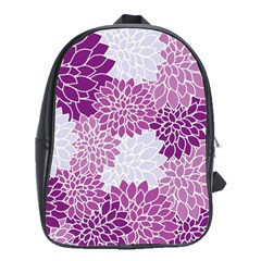 Floral Wallpaper Flowers Dahlia School Bags(large) 