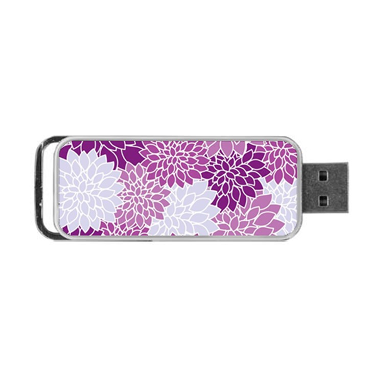 Floral Wallpaper Flowers Dahlia Portable USB Flash (Two Sides)