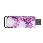 Floral Wallpaper Flowers Dahlia Portable USB Flash (Two Sides) Back