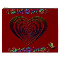 Red Heart Colorful Love Shape Cosmetic Bag (xxxl)  by Nexatart