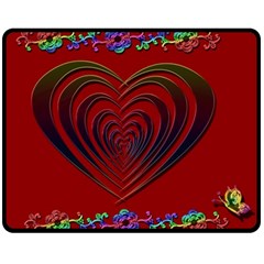 Red Heart Colorful Love Shape Double Sided Fleece Blanket (medium) 