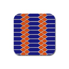 Pattern Design Modern Backdrop Rubber Square Coaster (4 pack) 