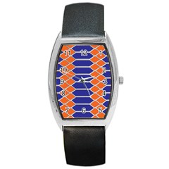 Pattern Design Modern Backdrop Barrel Style Metal Watch