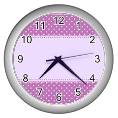 Purple Modern Wall Clocks (silver)  by Nexatart