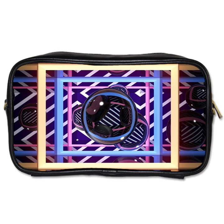 Abstract Sphere Room 3d Design Toiletries Bags 2-Side