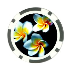 Flowers Black White Bunch Floral Poker Chip Card Guard