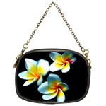 Flowers Black White Bunch Floral Chain Purses (Two Sides)  Front