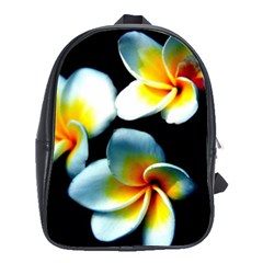 Flowers Black White Bunch Floral School Bags(Large) 