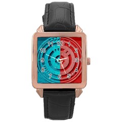 Vector Watch Texture Red Blue Rose Gold Leather Watch  by Nexatart