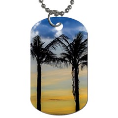 Palm Trees Against Sunset Sky Dog Tag (two Sides) by dflcprints