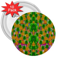 Jungle Love In Fantasy Landscape Of Freedom Peace 3  Buttons (10 Pack)  by pepitasart