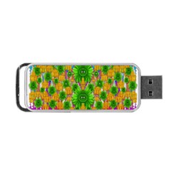 Jungle Love In Fantasy Landscape Of Freedom Peace Portable Usb Flash (one Side) by pepitasart