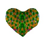 Jungle Love In Fantasy Landscape Of Freedom Peace Standard 16  Premium Heart Shape Cushions Front