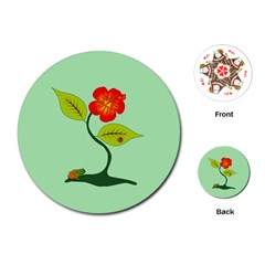 Plant And Flower Playing Cards (round) 