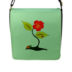 Plant And Flower Flap Messenger Bag (l)  by linceazul