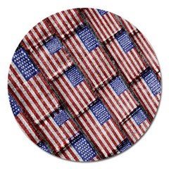 Usa Flag Grunge Pattern Magnet 5  (round) by dflcprints