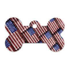 Usa Flag Grunge Pattern Dog Tag Bone (two Sides) by dflcprints