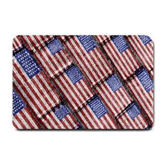 Usa Flag Grunge Pattern Small Doormat  by dflcprints