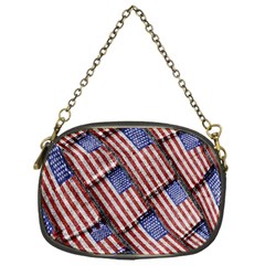 Usa Flag Grunge Pattern Chain Purses (one Side)  by dflcprints