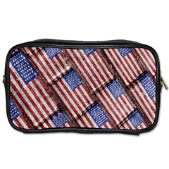 Usa Flag Grunge Pattern Toiletries Bags 2-side by dflcprints