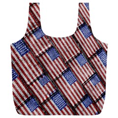 Usa Flag Grunge Pattern Full Print Recycle Bags (l)  by dflcprints