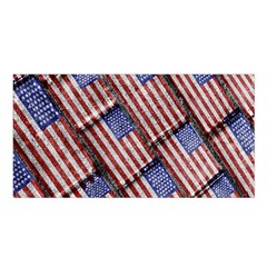 Usa Flag Grunge Pattern Satin Shawl by dflcprintsclothing