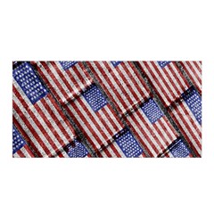 Usa Flag Grunge Pattern Satin Wrap by dflcprintsclothing