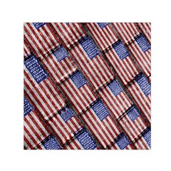 Usa Flag Grunge Pattern Small Satin Scarf (square)