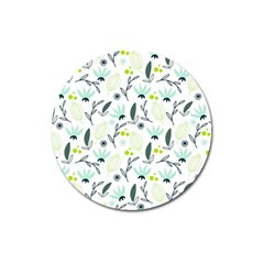 Hand Drawm Seamless Floral Pattern Magnet 3  (round) by TastefulDesigns