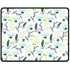 Hand Drawm Seamless Floral Pattern Double Sided Fleece Blanket (medium)  by TastefulDesigns