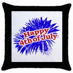 Happy 4th Of July Graphic Logo Throw Pillow Case (black)