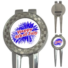 Happy 4th Of July Graphic Logo 3-in-1 Golf Divots by dflcprints