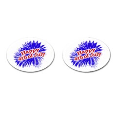 Happy 4th Of July Graphic Logo Cufflinks (oval) by dflcprints