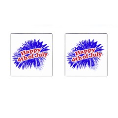 Happy 4th Of July Graphic Logo Cufflinks (square) by dflcprints