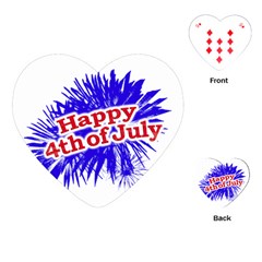 Happy 4th Of July Graphic Logo Playing Cards (heart)  by dflcprints