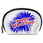 Happy 4th Of July Graphic Logo Accessory Pouches (Large)  Front